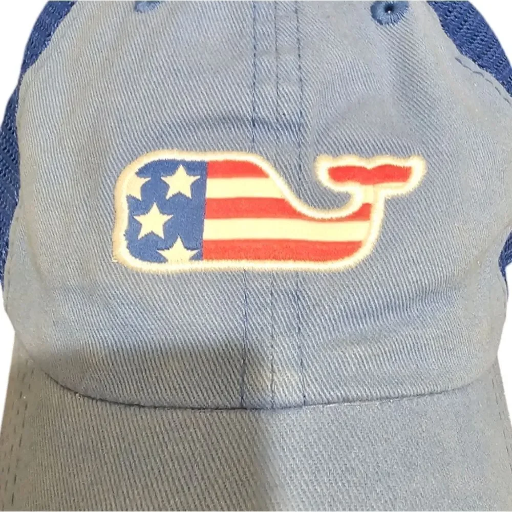 VINEYARD VINES American Flag Adjustable Mesh Trucker Hat‎